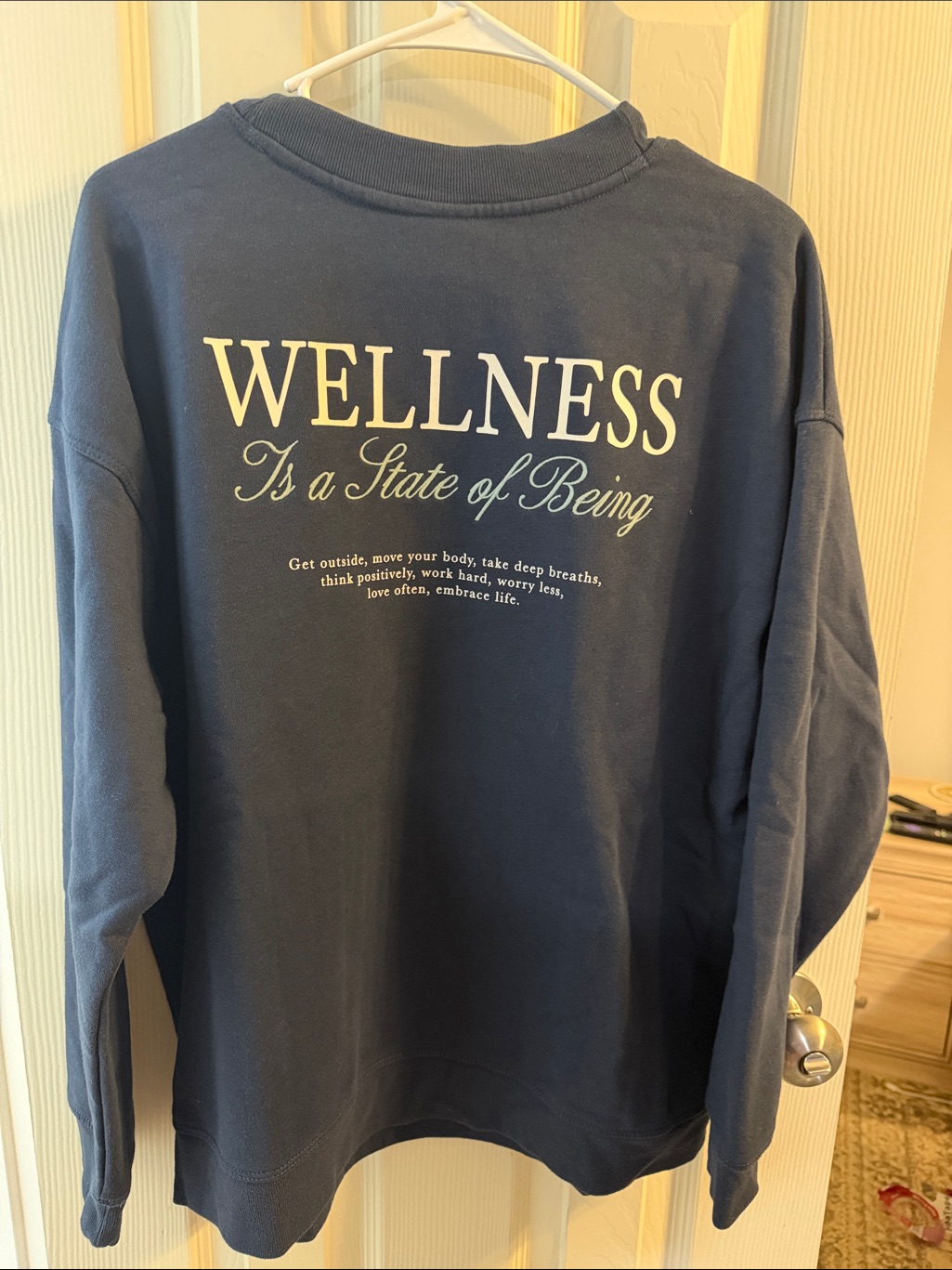 All In Motion Navy Blue 'Wellness Is A State Of Being' Graphic Sweatshirt